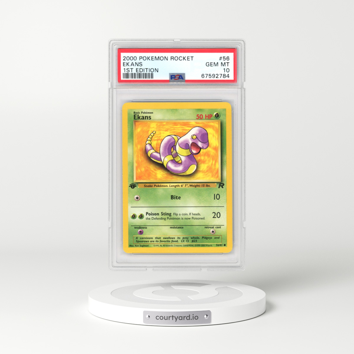 2000 Team Rocket #56 Ekans - 1st Edition (PSA 10 GEM MINT)