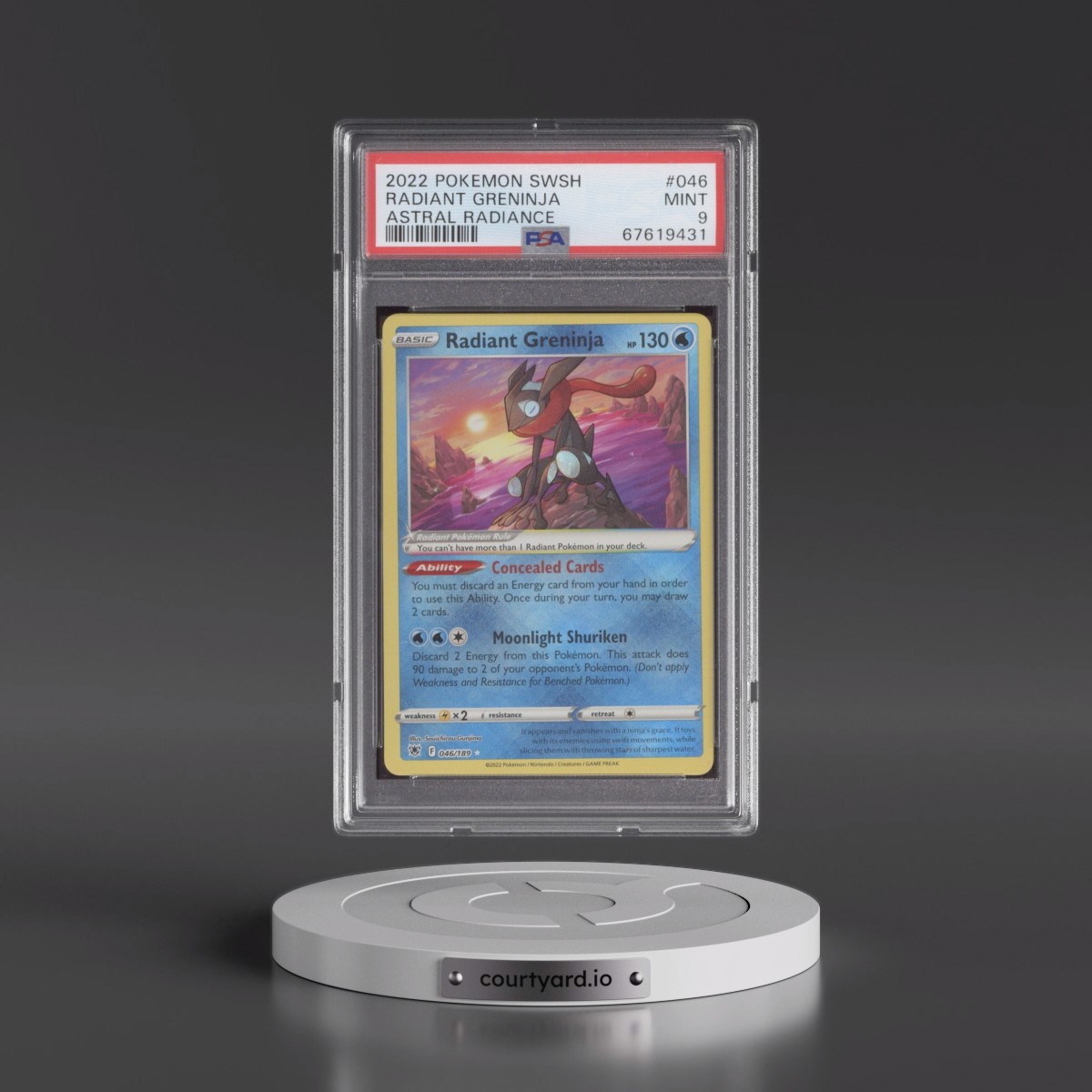 2022 Pokémon Sword & Shield Astral Radiance #046 Radiant Greninja - Holo (PSA 9 MINT)