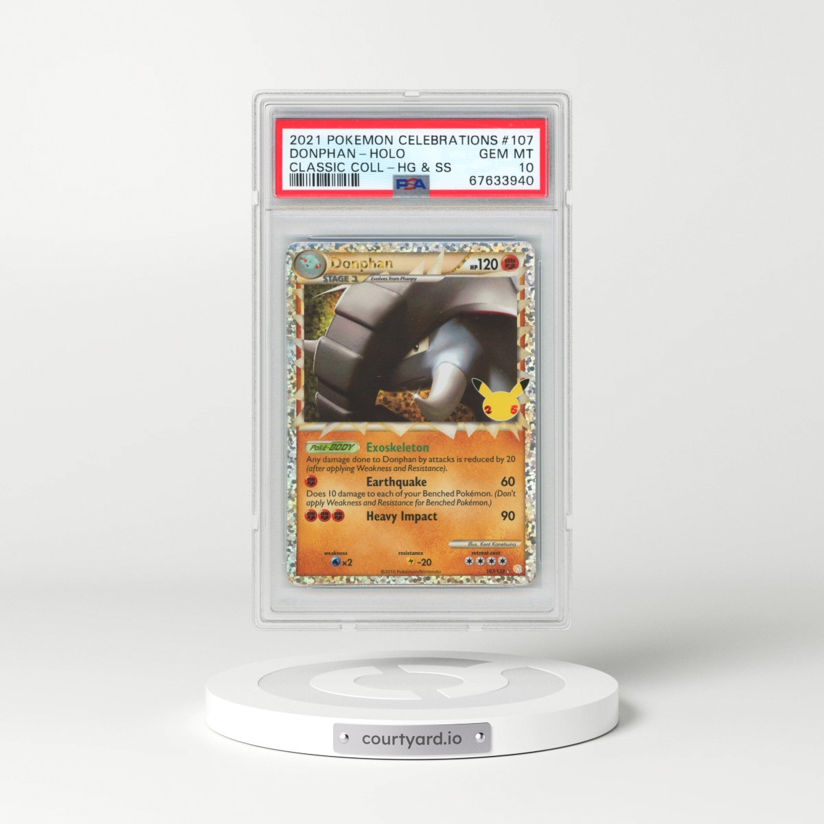 2021 Pokémon Celebrations Classic Collection #107 Donphan - Holo (PSA 10 GEM MINT)