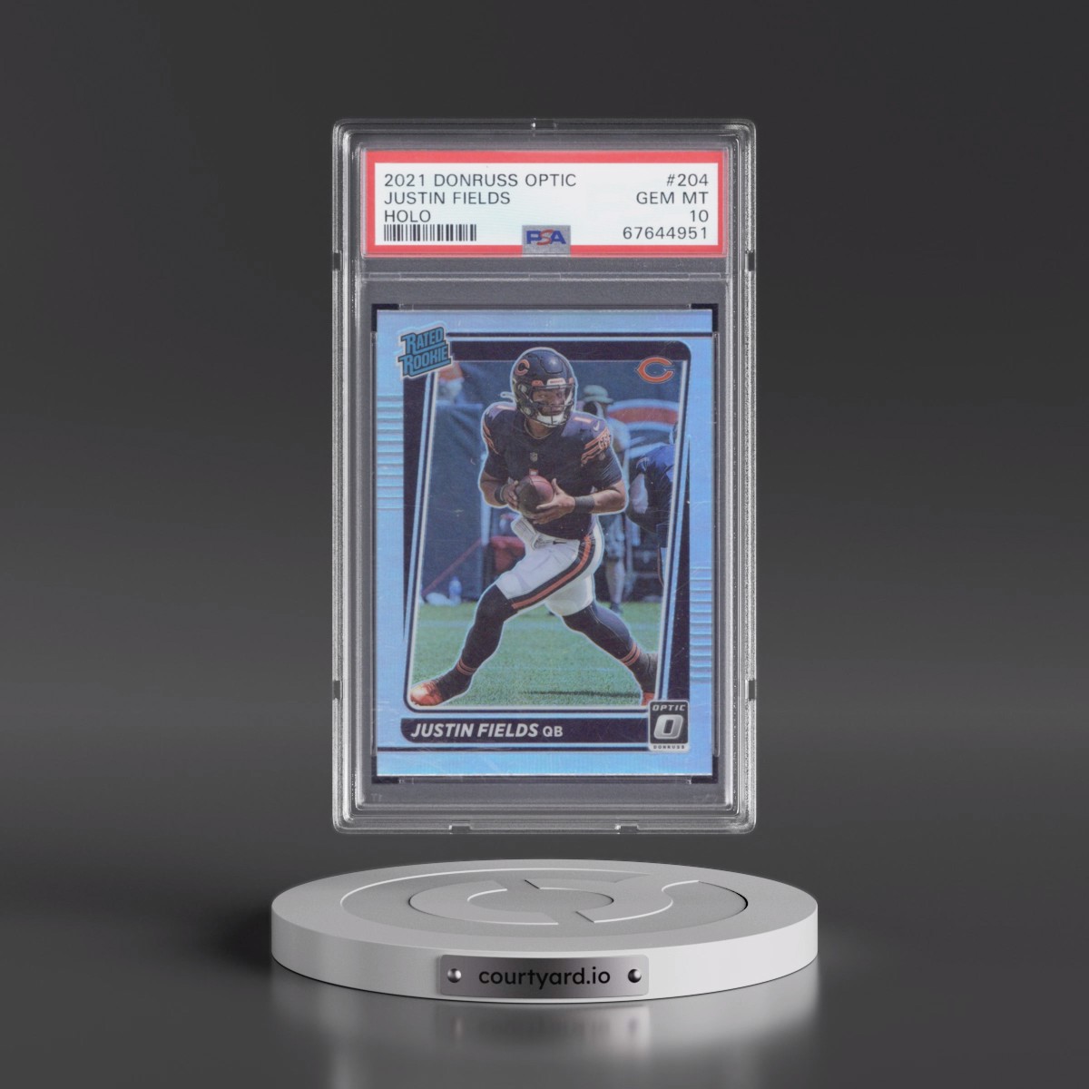 2021 Panini Donruss Optic #204 Justin Fields - Holo (PSA 10 GEM MINT)
