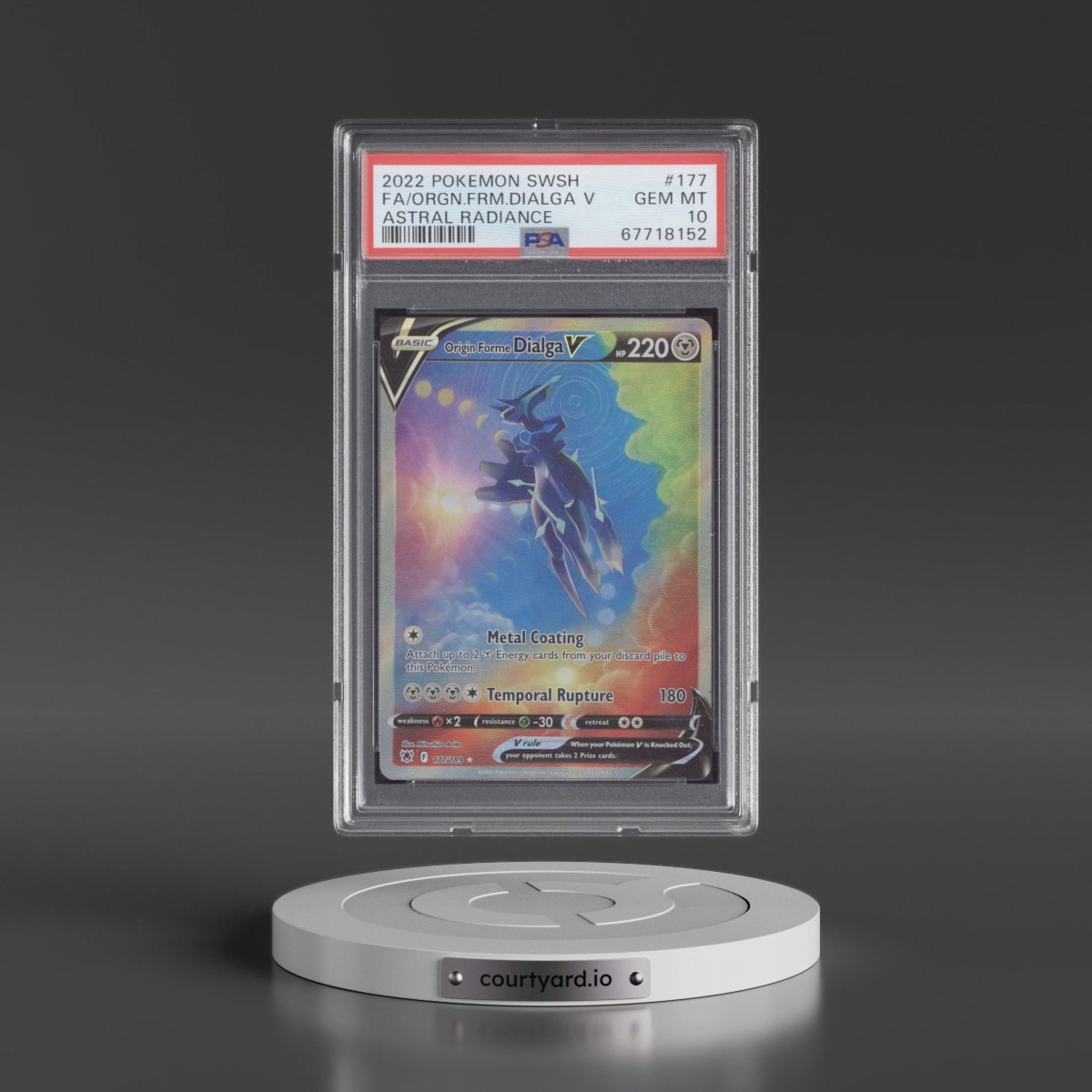2022 Pokémon Sword & Shield Astral Radiance #177 Origin Forme Dialga V - Holo Full Art (PSA 10 GEM MINT)