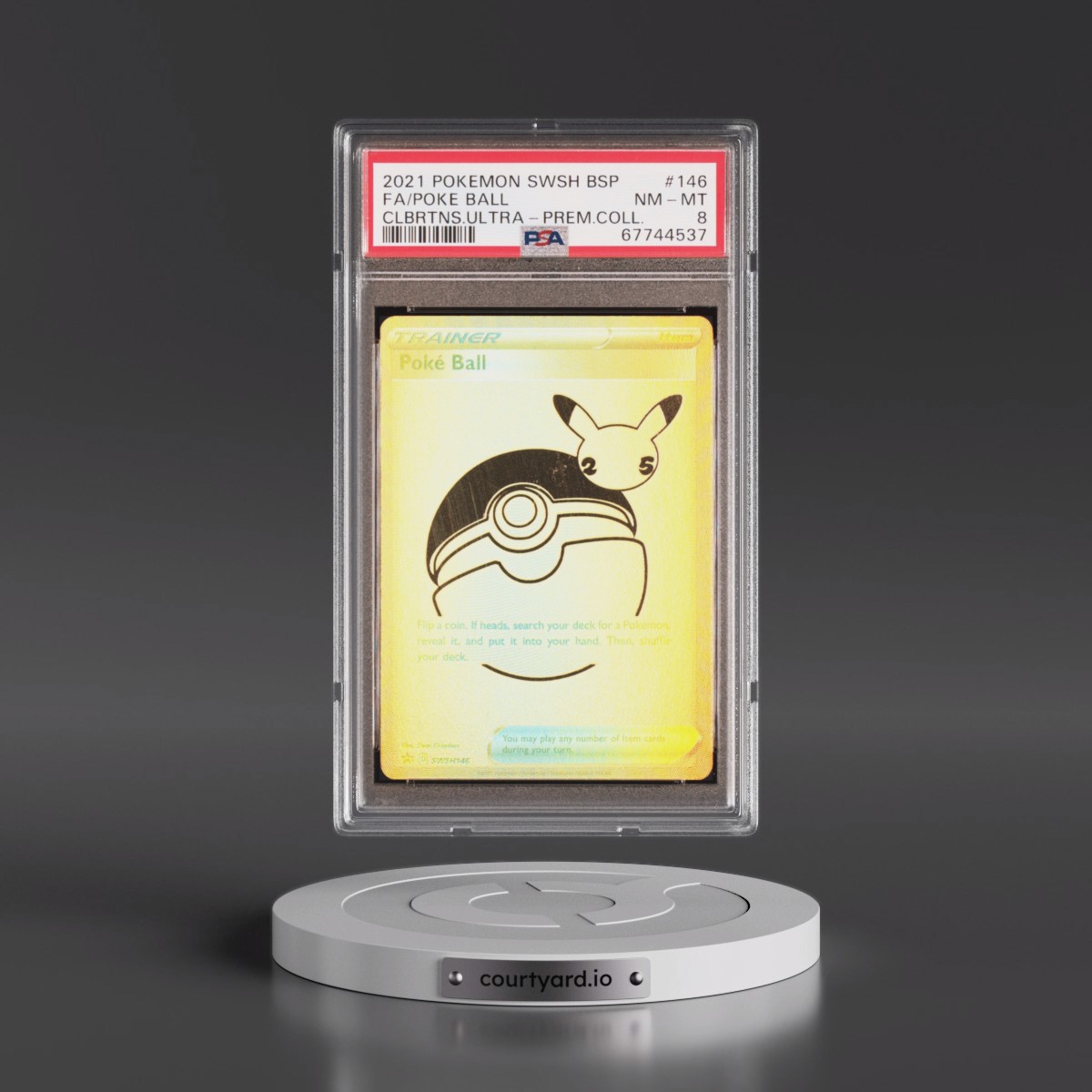 2021 Pokémon Swsh Black Star Promo #146 Poke Ball - Full Art Celebrations Ultra-Premium Collection (PSA 8 NM-MT)