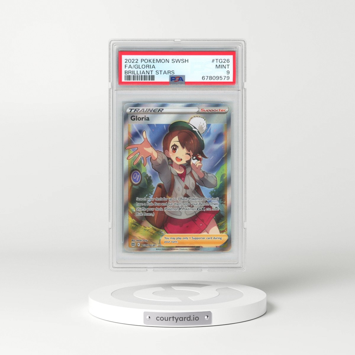 2022 Pokémon Sword & Shield Brilliant Stars #TG26 Gloria - Full Art (PSA 9 MINT)