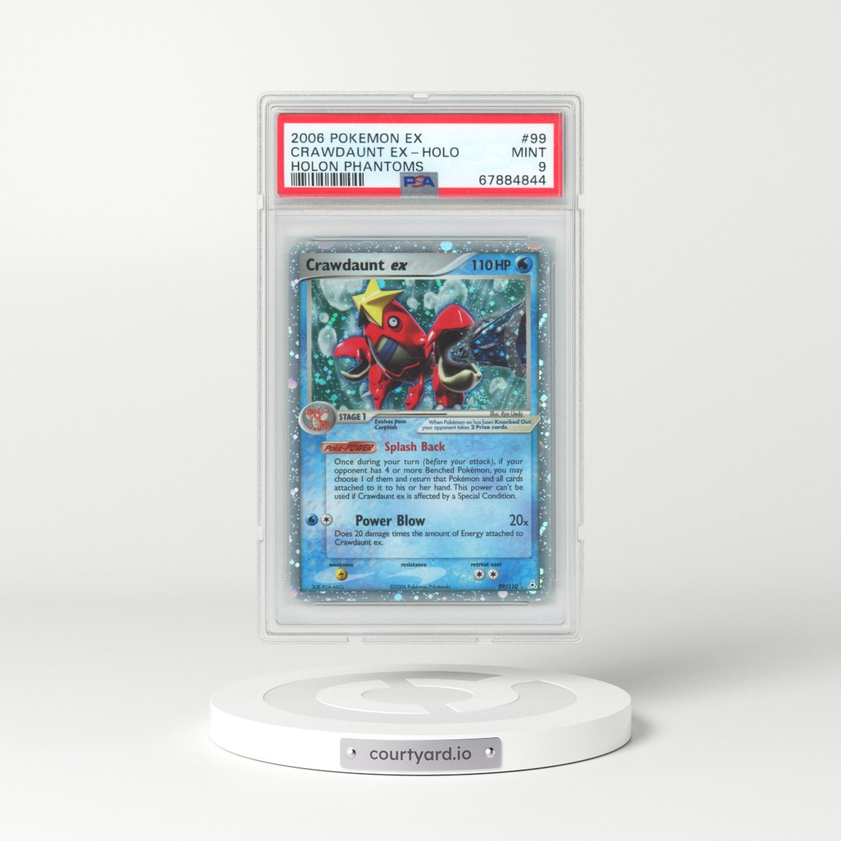 2006 Pokémon EX Holon Phantoms #99 Crawdaunt EX - Holo Holo (PSA 9 MINT)