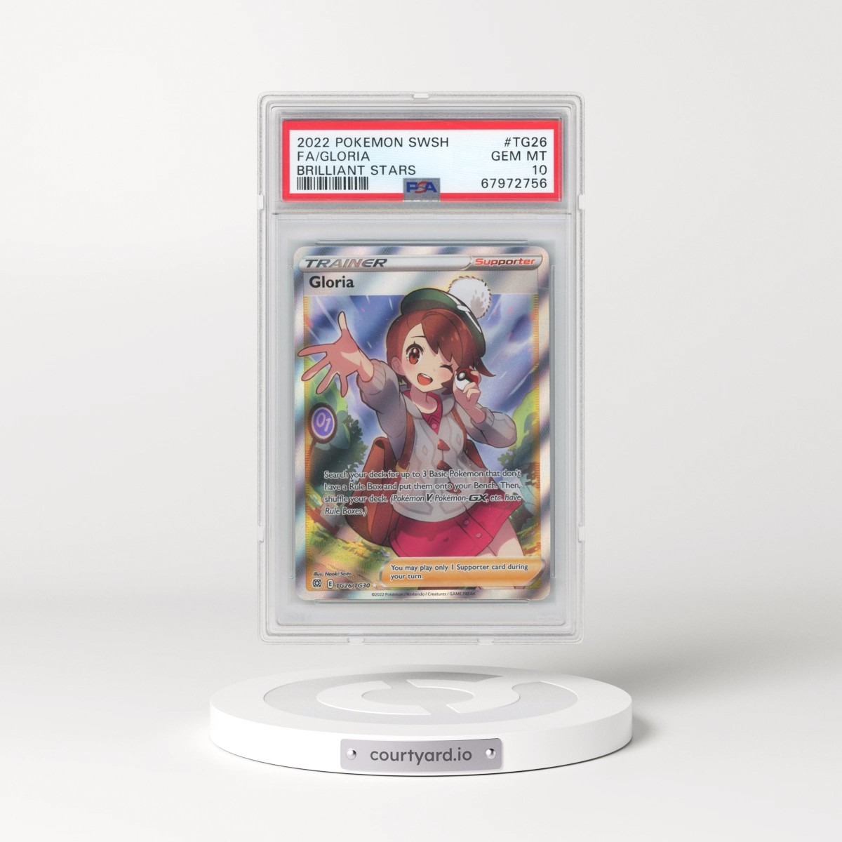 2022 Pokémon Sword & Shield Brilliant Stars #TG26 Gloria - Full Art (PSA 10 GEM MINT)