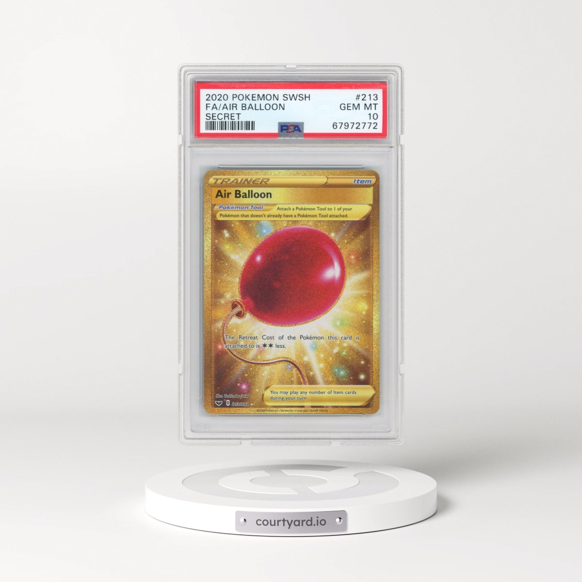 2020 Pokémon Sword & Shield #213 Air Balloon - Full Art Secret (PSA 10 GEM MINT)