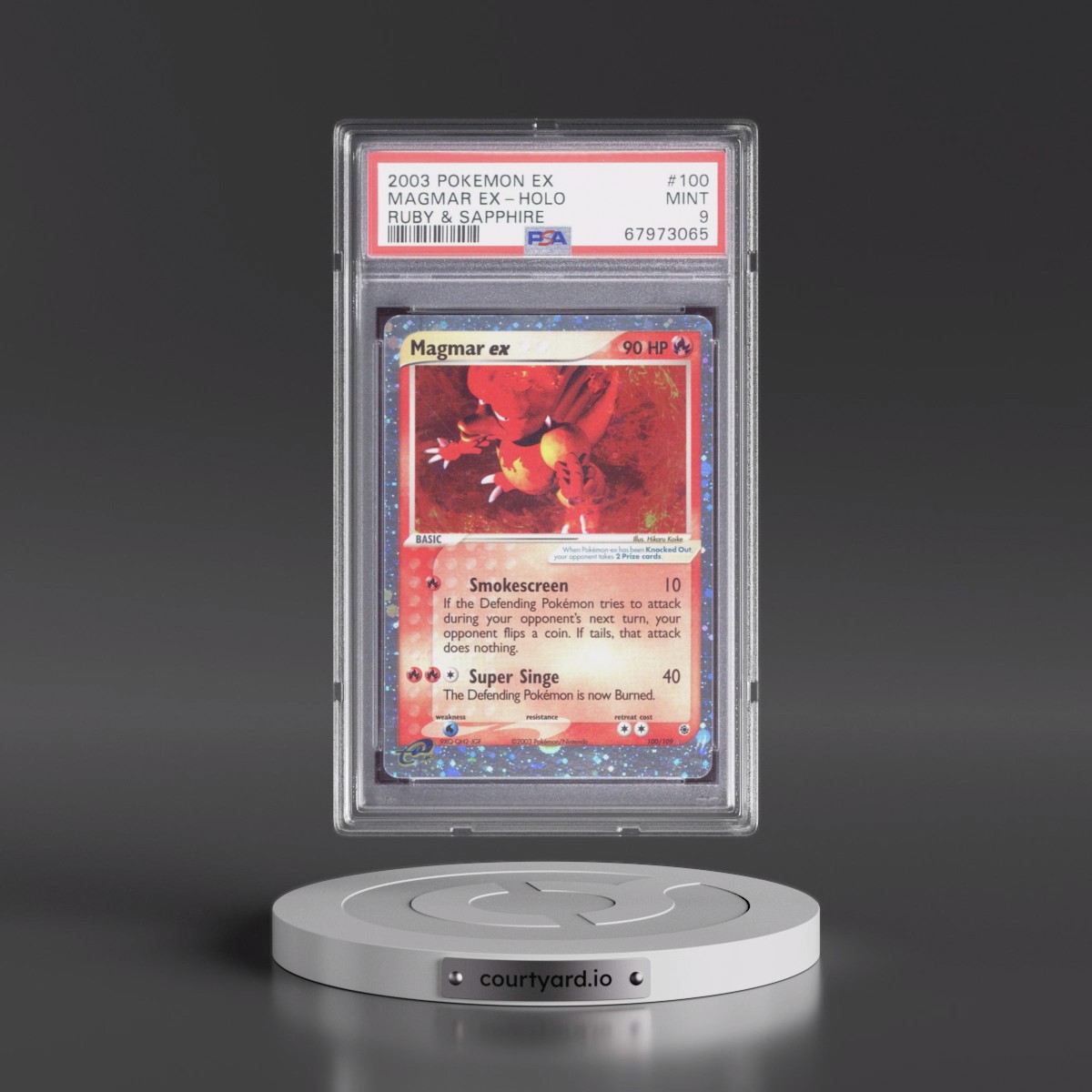 2003 Pokémon EX Ruby & Sapphire #100 Magmar EX - Holo Holo (PSA 9 MINT)