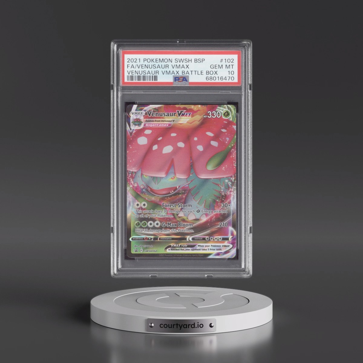 2021 Pokémon Swsh Black Star Promo #102 Venusaur Vmax - Full Art Venusaur Vmax Battle Box (PSA 10 GEM MINT)