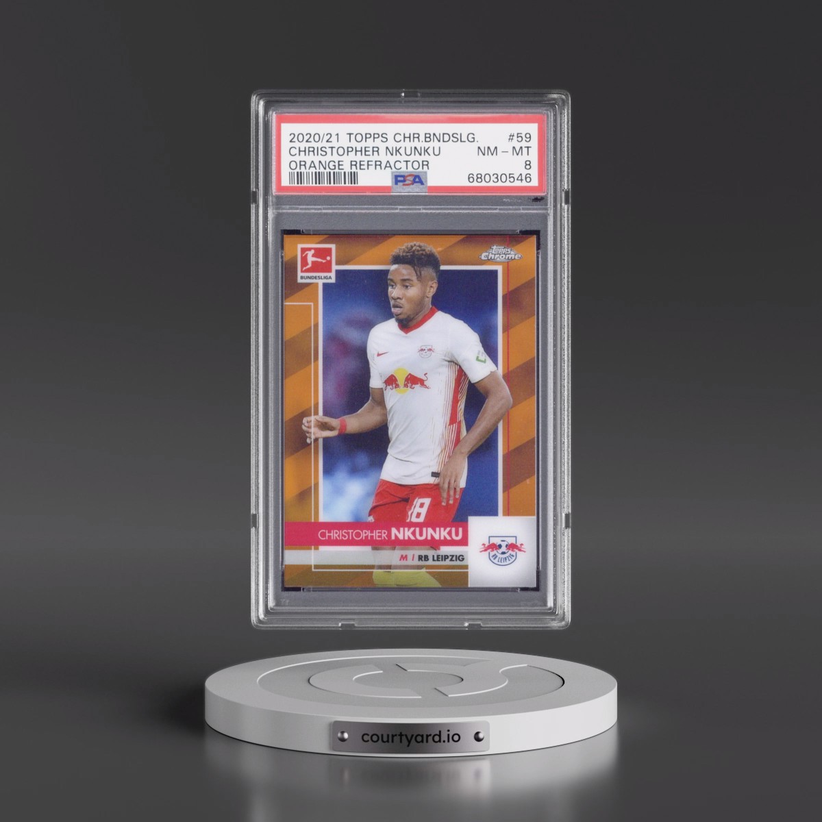 2020 Topps Chrome Bundesliga Christopher Nkunku - Orange Refractor #59 PSA 8