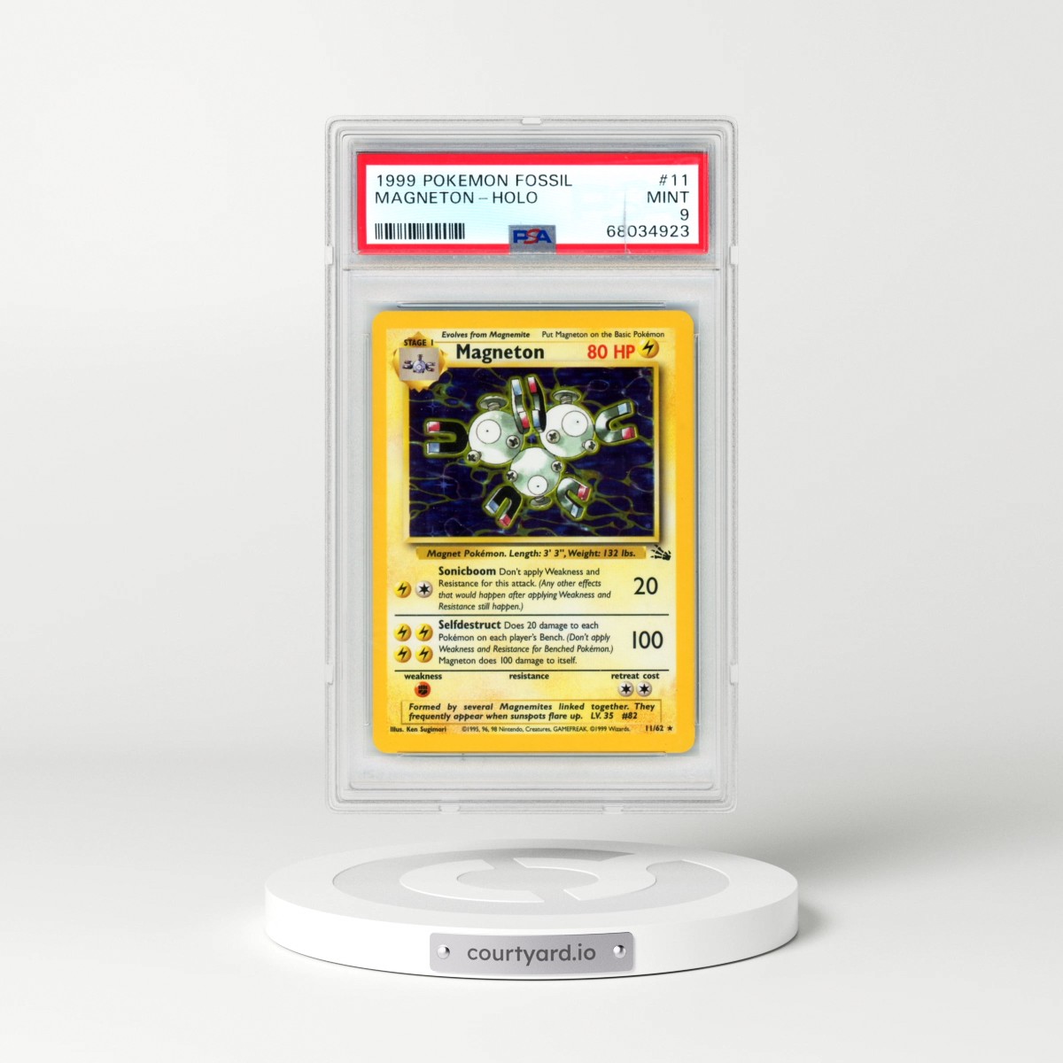 1999 Pokémon Fossil #11 Magneton - Holo (PSA 9 MINT)