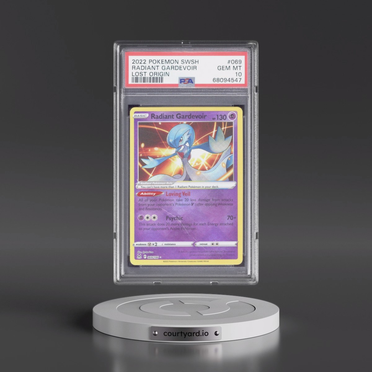 2022 Pokémon Sword & Shield Lost Origin #069 Radiant Gardevoir - Holo (PSA 10 GEM MINT)