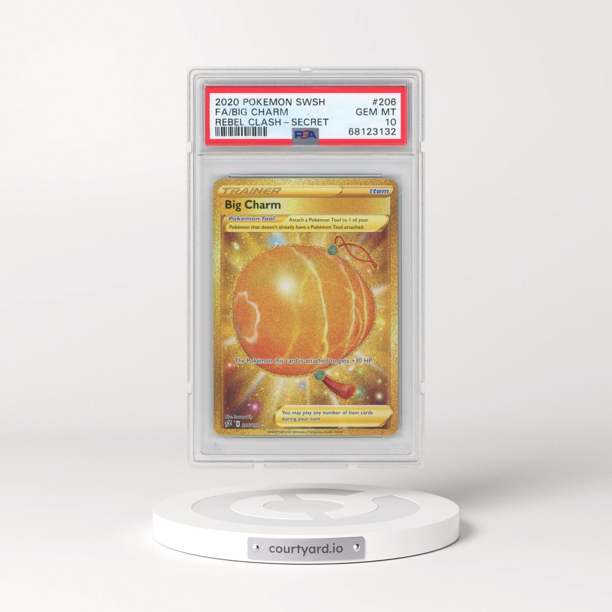 2020 Pokémon Sword & Shield Rebel Clash #206 Big Charm - Full Art Secret (PSA 10 GEM MINT)