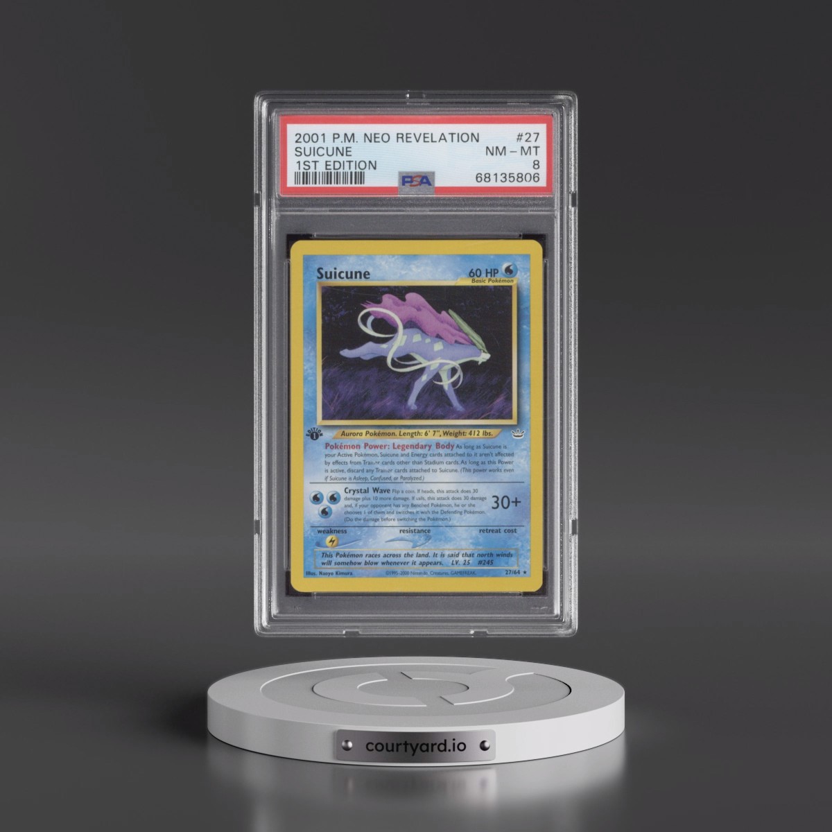 2001 Pokémon Neo Revelation #27 Suicune - 1st Edition (PSA 8 NM-MT)