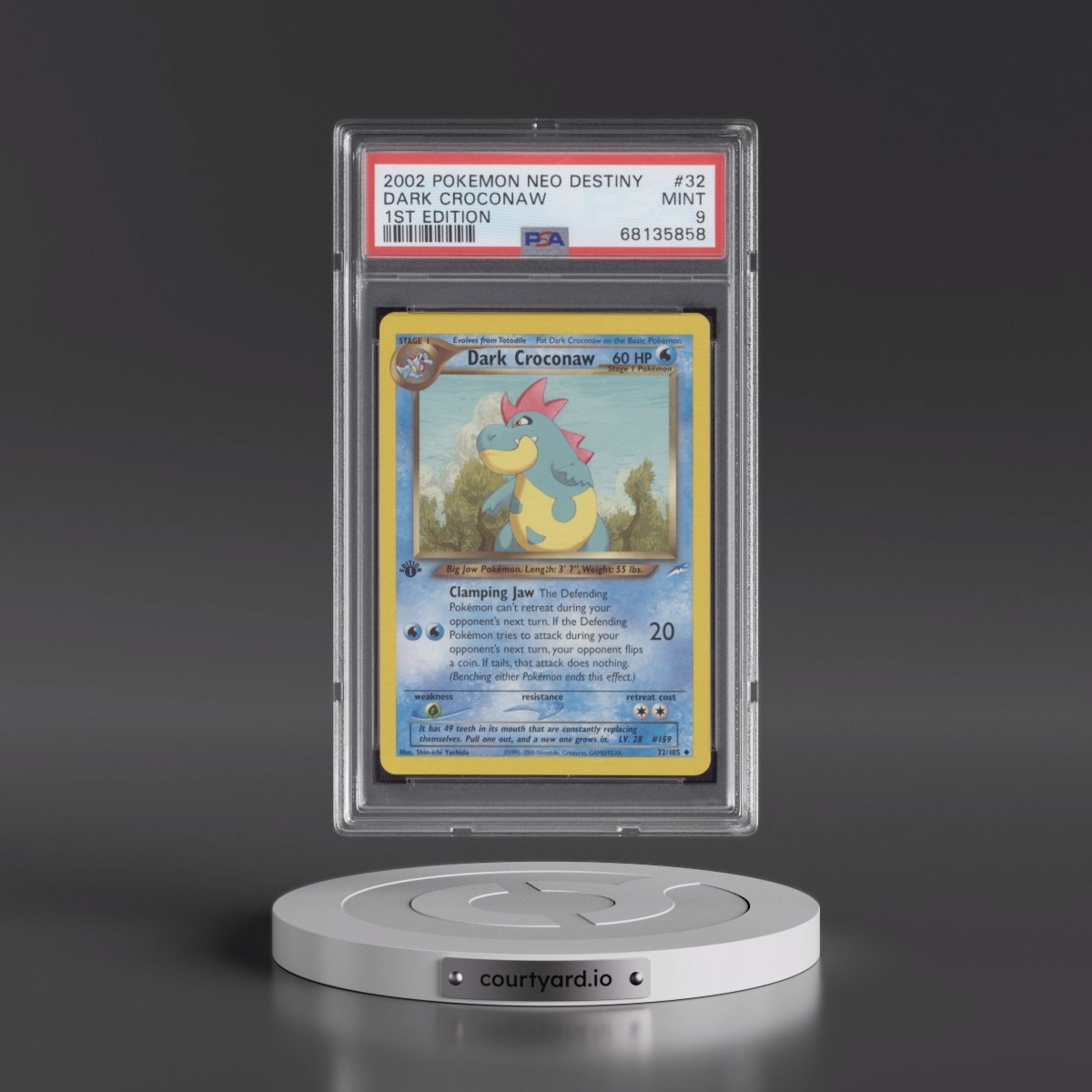 2002 Pokémon Neo Destiny Dark Croconaw - 1st Edition #32 PSA 9