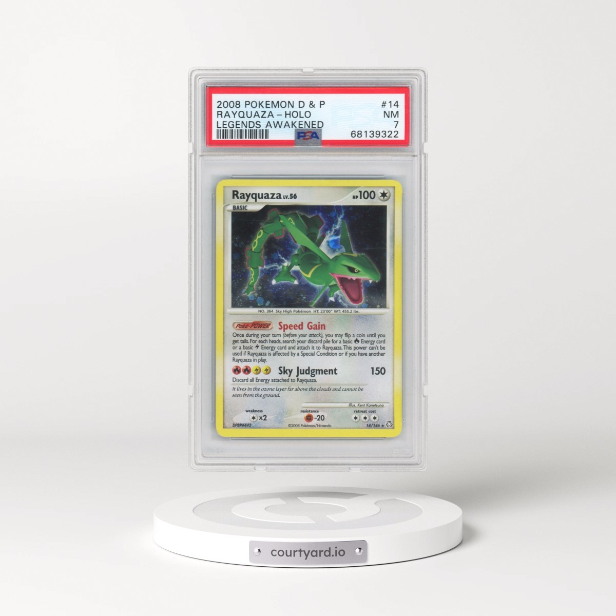 2008 Pokémon Diamond & Pearl Legends Awakened #14 Rayquaza - Holo (PSA 7 NM)