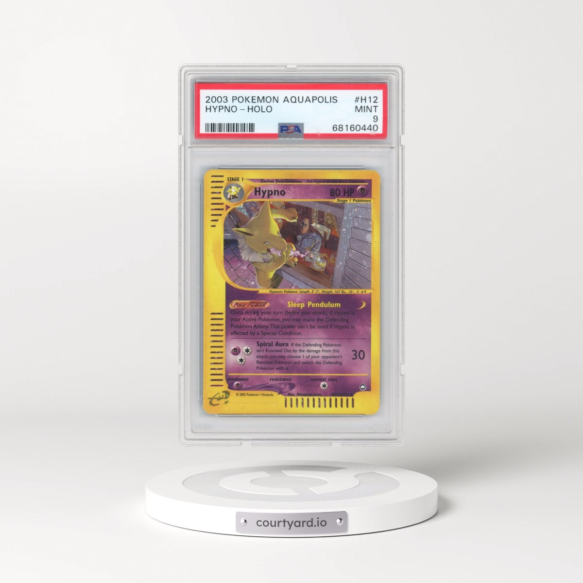 2003 Pokémon Aquapolis #H12 Hypno - Holo (PSA 9 MINT)