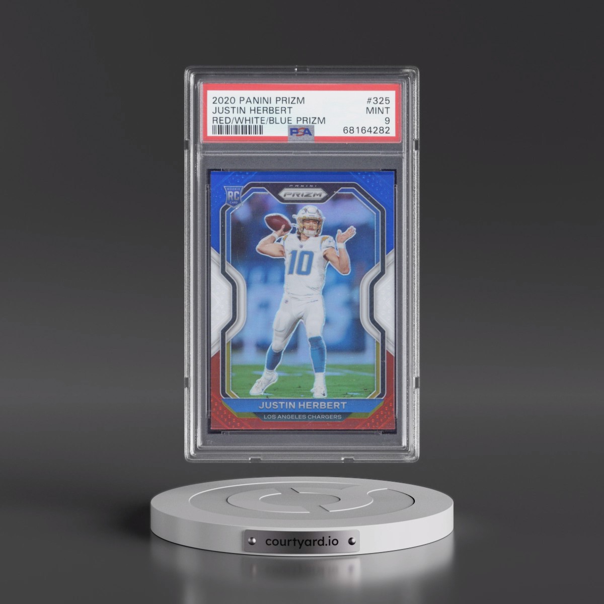 2020 Panini Prizm #325 Justin Herbert - Red/White/Blue Prizm (PSA 9 MINT)