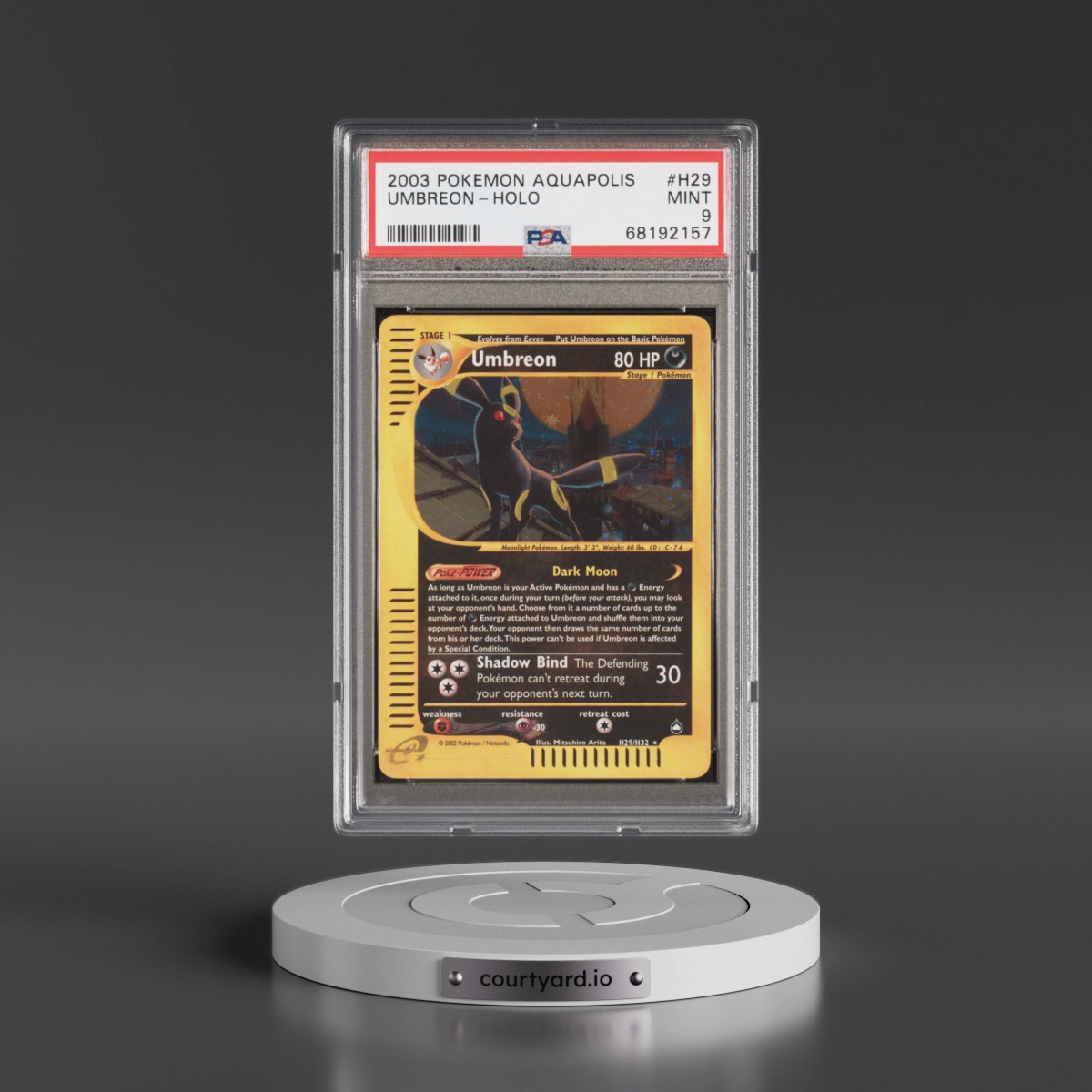 2003 Pokémon Aquapolis #H29 Umbreon - Holo (PSA 9 MINT)