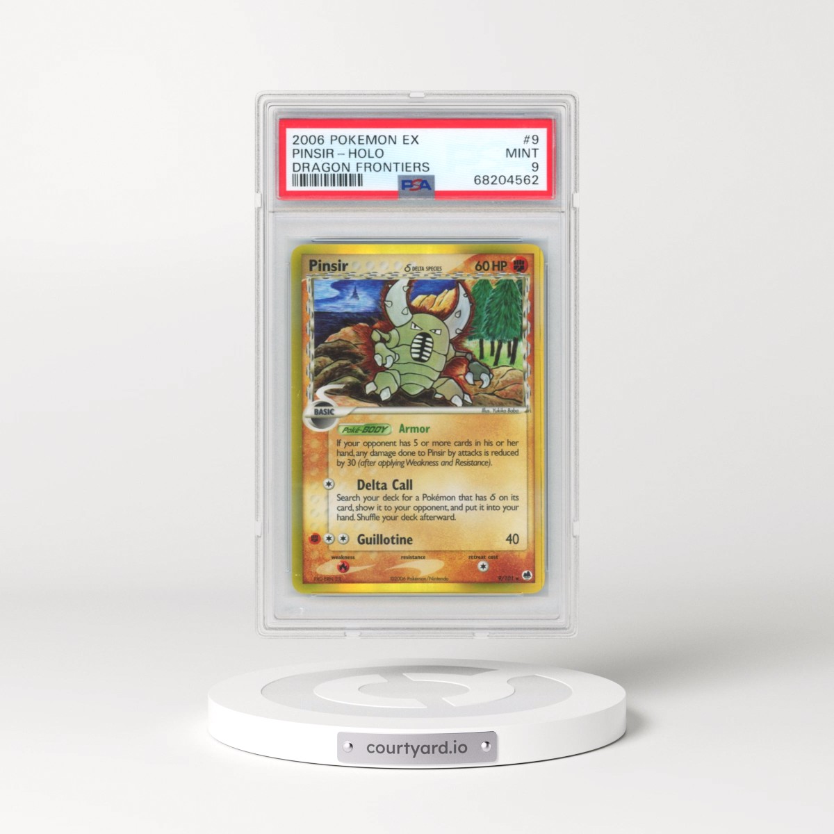 2006 Pokémon EX Dragon Frontiers #9 Pinsir - Holo (PSA 9 MINT)