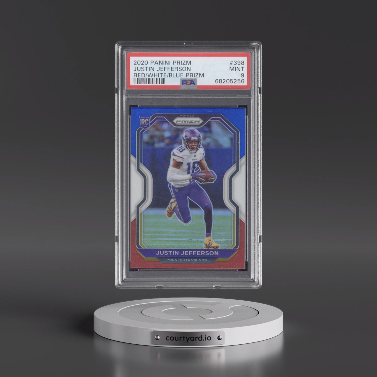 2020 Panini Prizm Justin Jefferson - Red/White/Blue Prizm #398 PSA 9