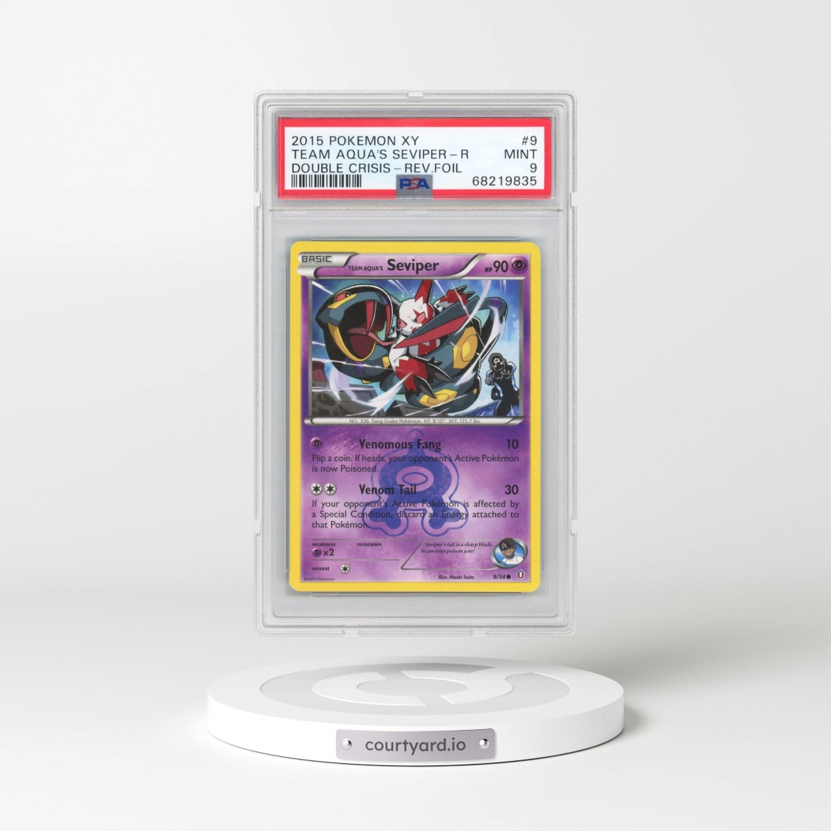 2015 Pokémon XY Double Crisis #9 Team Aqua's Seviper (PSA 9 MINT)