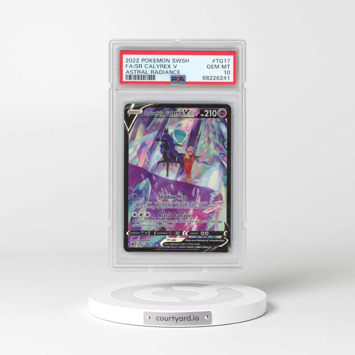 2022 Pokémon Sword & Shield Astral Radiance #TG17 Shadow Rider Calyrex V - Holo Full Art (PSA 10 GEM MINT)