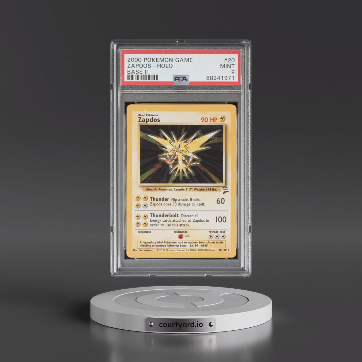 2000 Pokémon Game Base II #20 Zapdos - Holo (PSA 9 MINT)