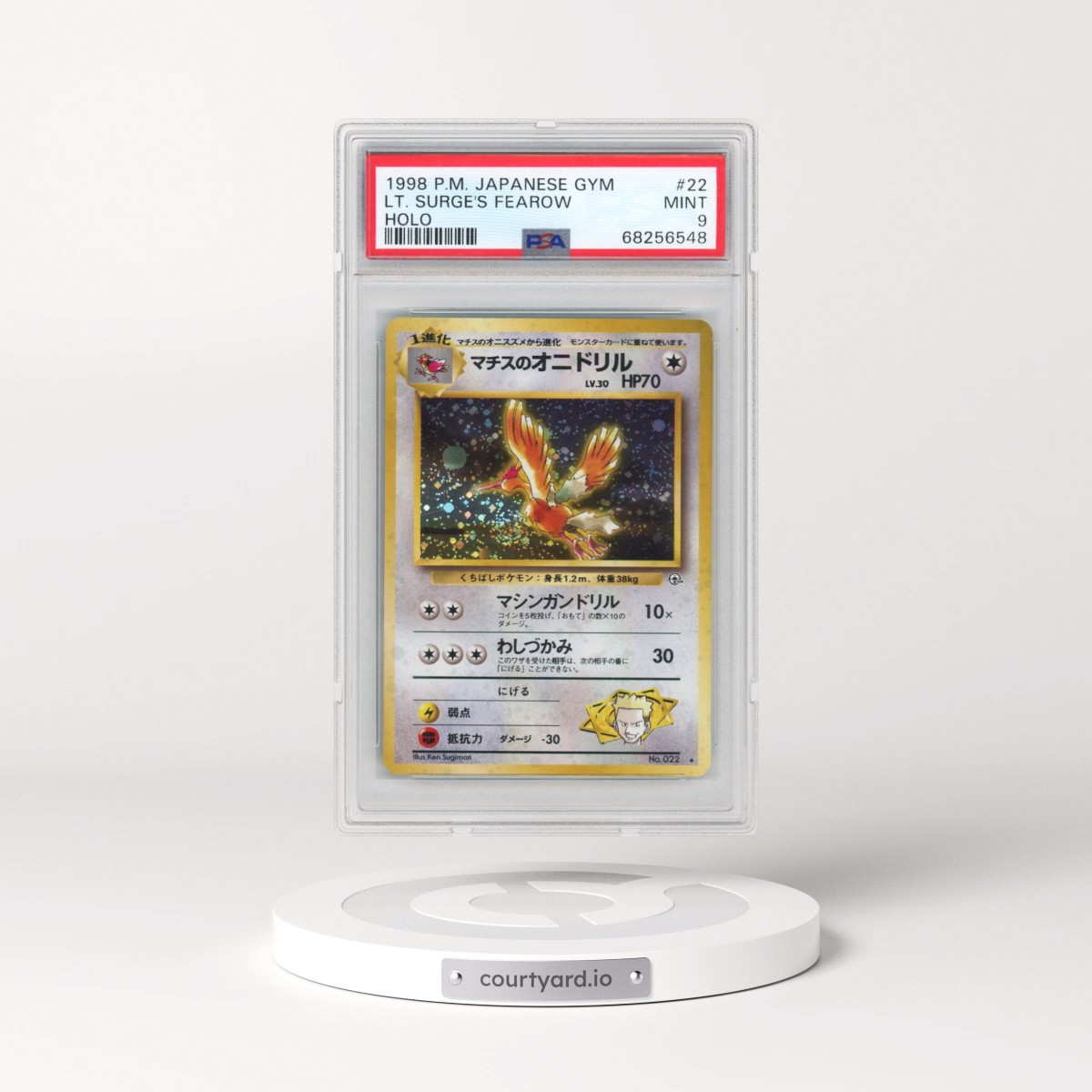 1998 Pokémon Gym #22 LT. Surge's Fearow - Holo (PSA 9 MINT)