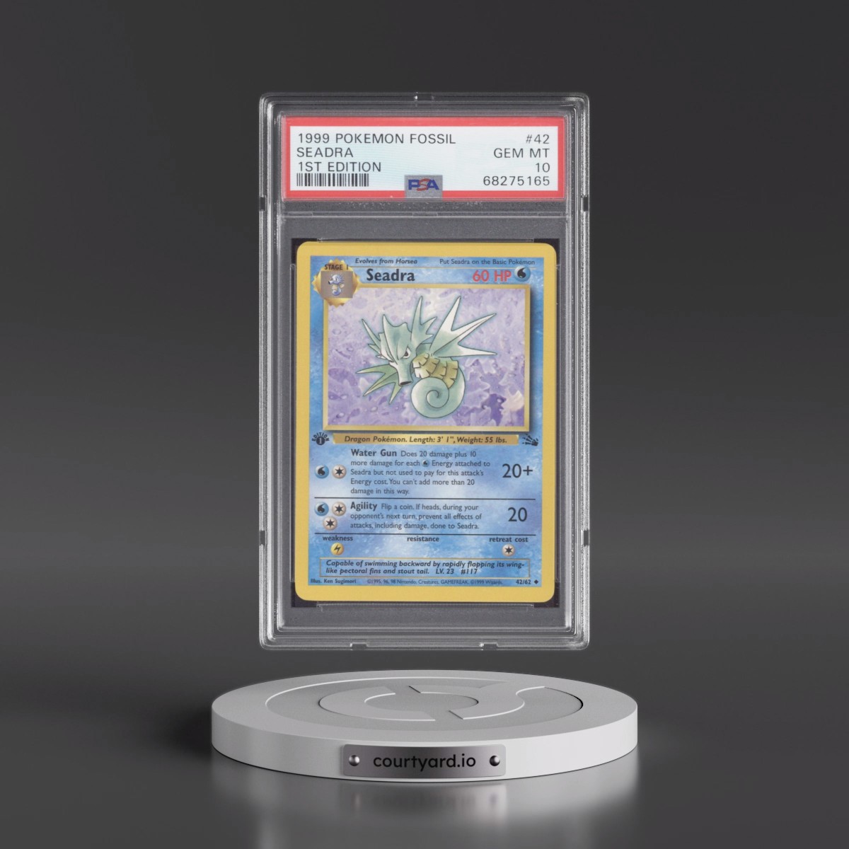 1999 Pokémon Fossil #42 Seadra - 1st Edition (PSA 10 GEM MINT)