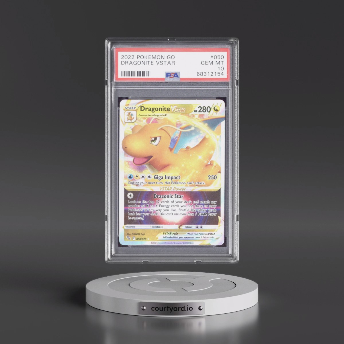 2022 Pokémon Go #050 Dragonite Vstar (PSA 10 GEM MINT)