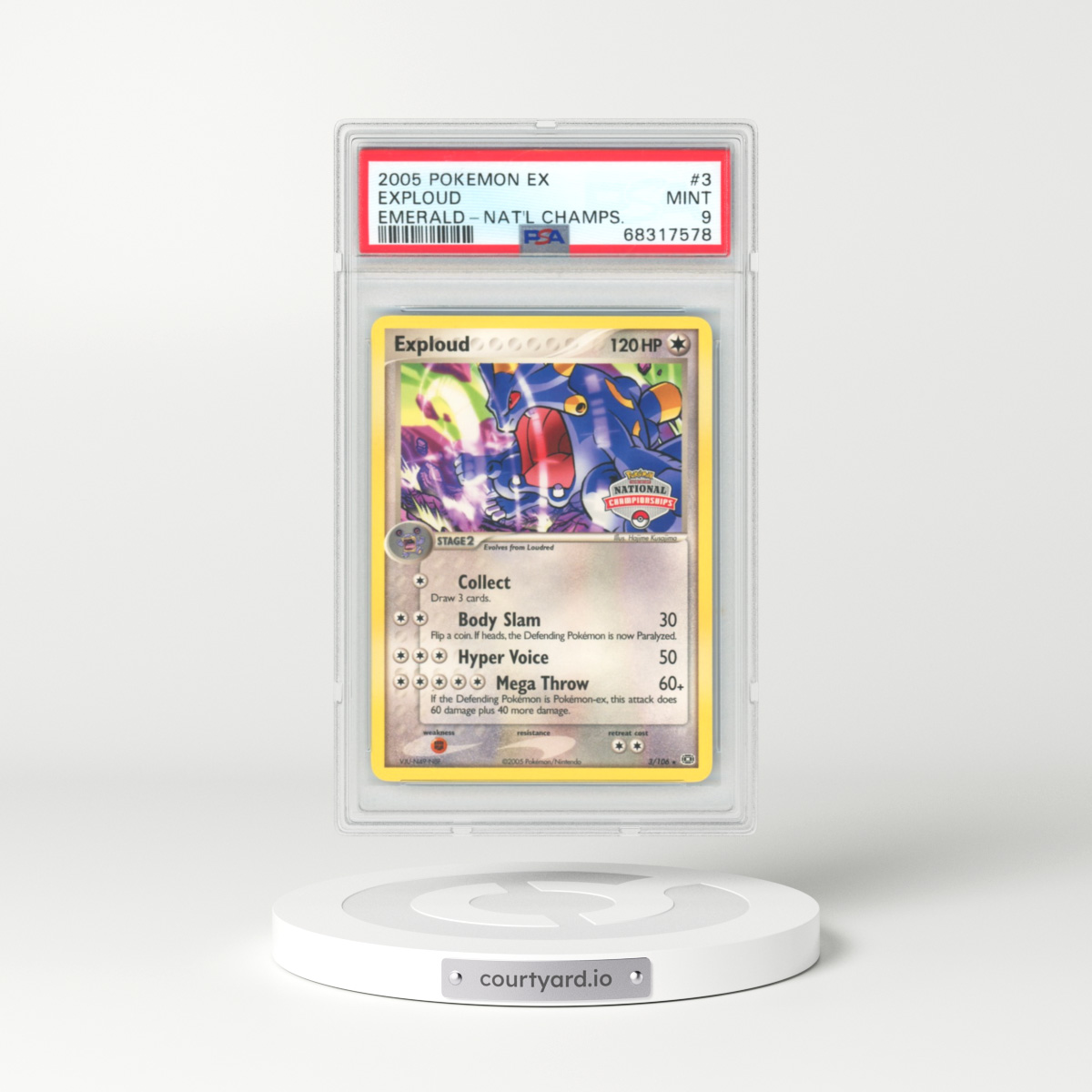 2005 EX Emerald #3 Exploud - National Championships (PSA 9 MINT)