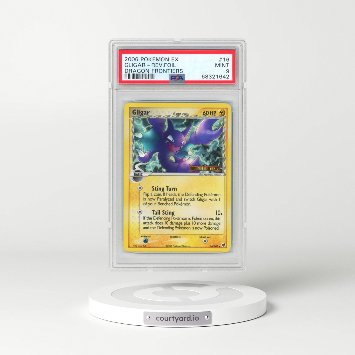 2006 Pokémon EX Dragon Frontiers #16 Gligar - Reverse Foil (PSA 9 MINT)