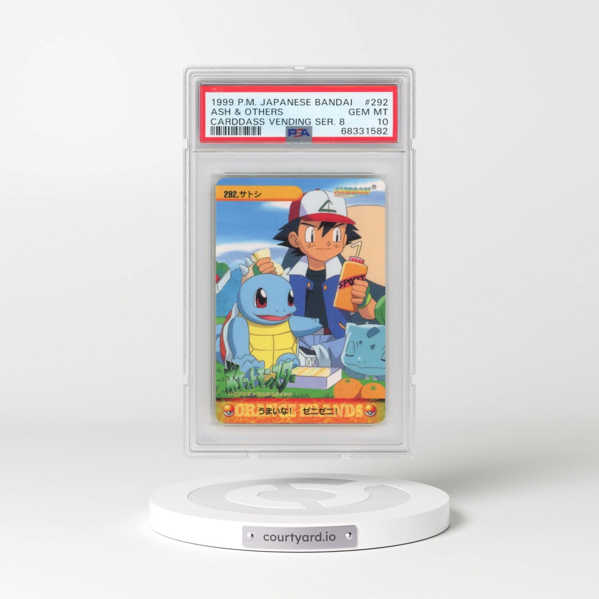 1999 Pokémon Bandai Carddass Vending Series 8 #292 Ash & Others (PSA 10 GEM MINT)