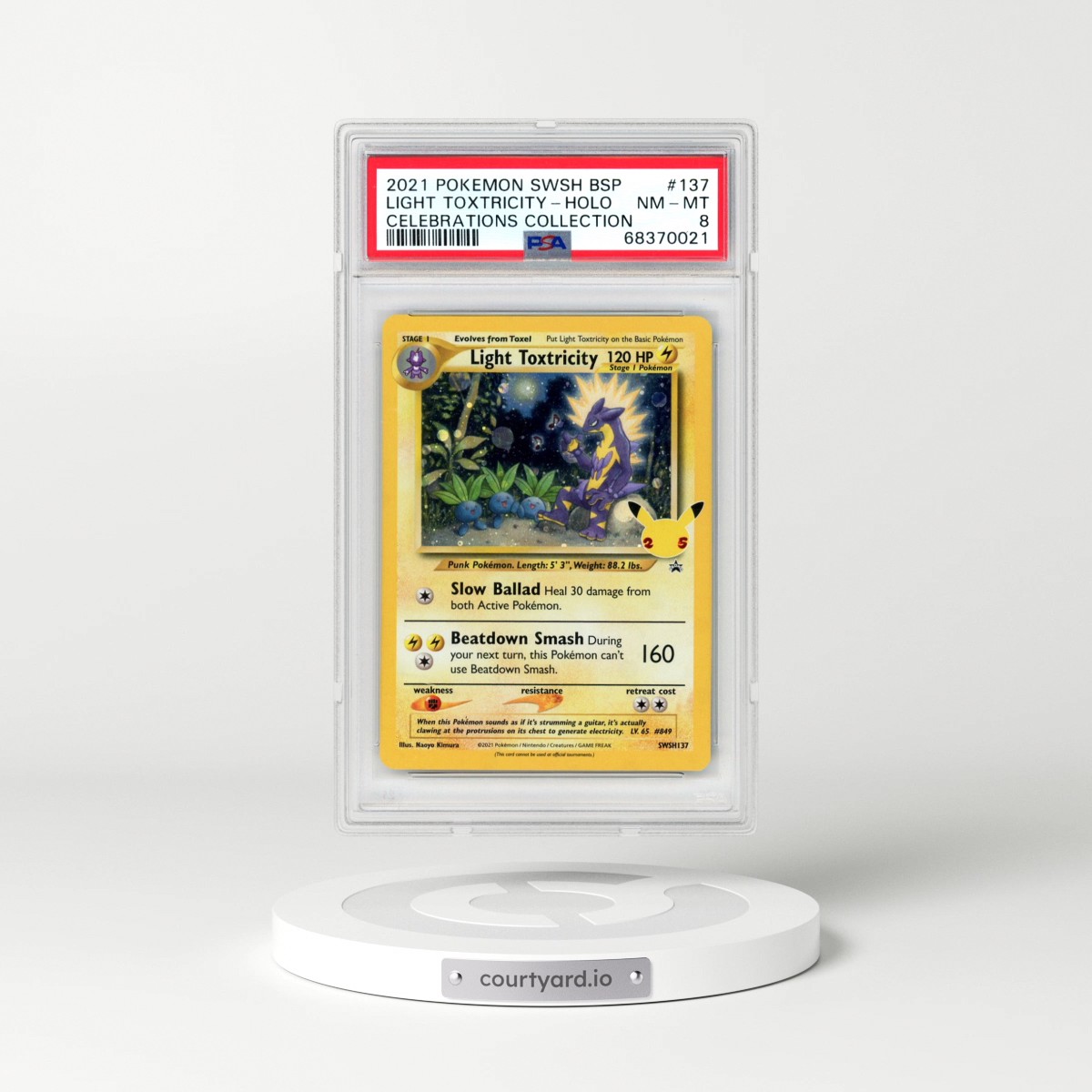 2021 Pokémon Swsh Black Star Promo #137 Light Toxtricity - Holo Celebrations Collection (PSA 8 NM-MT)