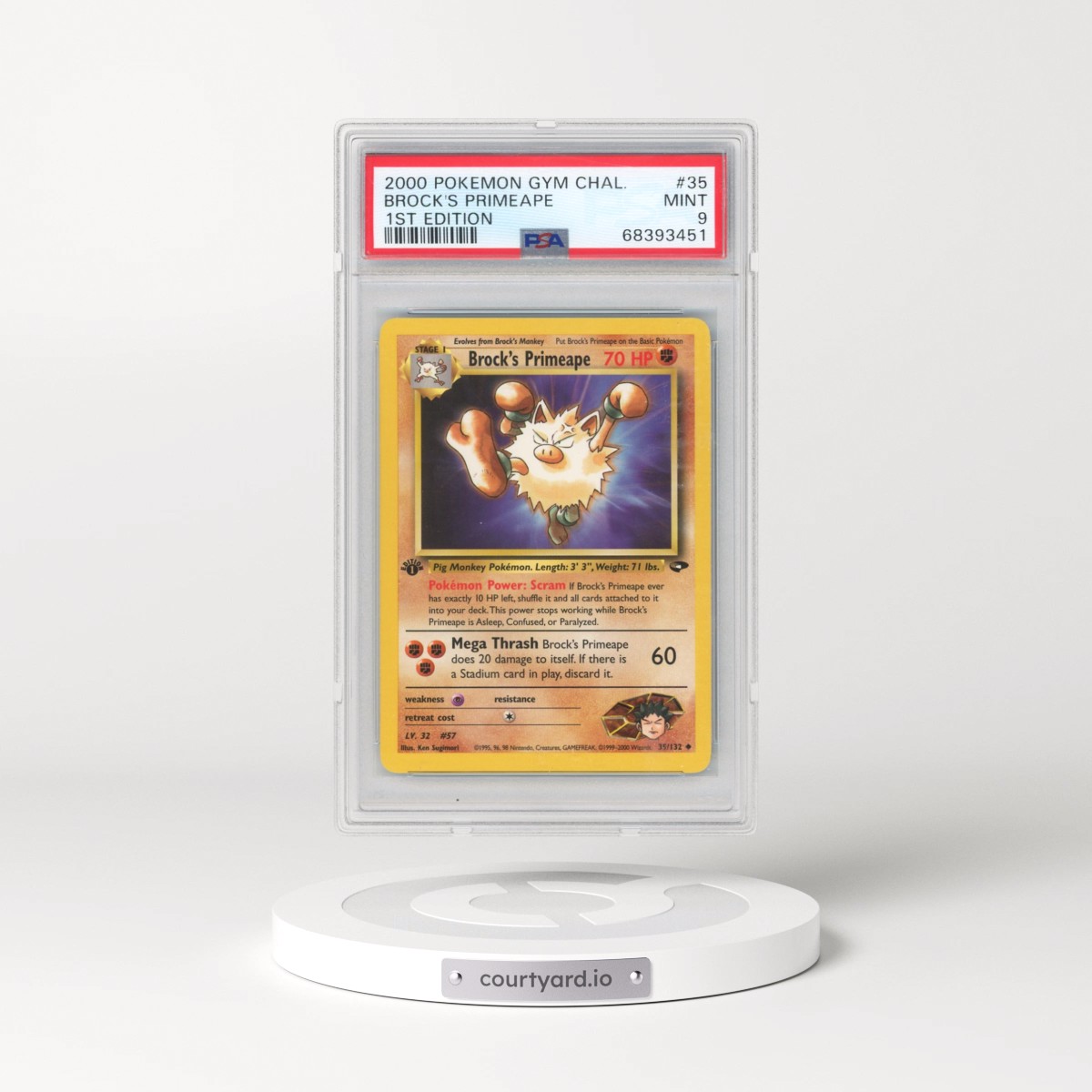 2000 Pokémon Gym Challenge #35 Brock's Primeape - 1st Edition (PSA 9 MINT)