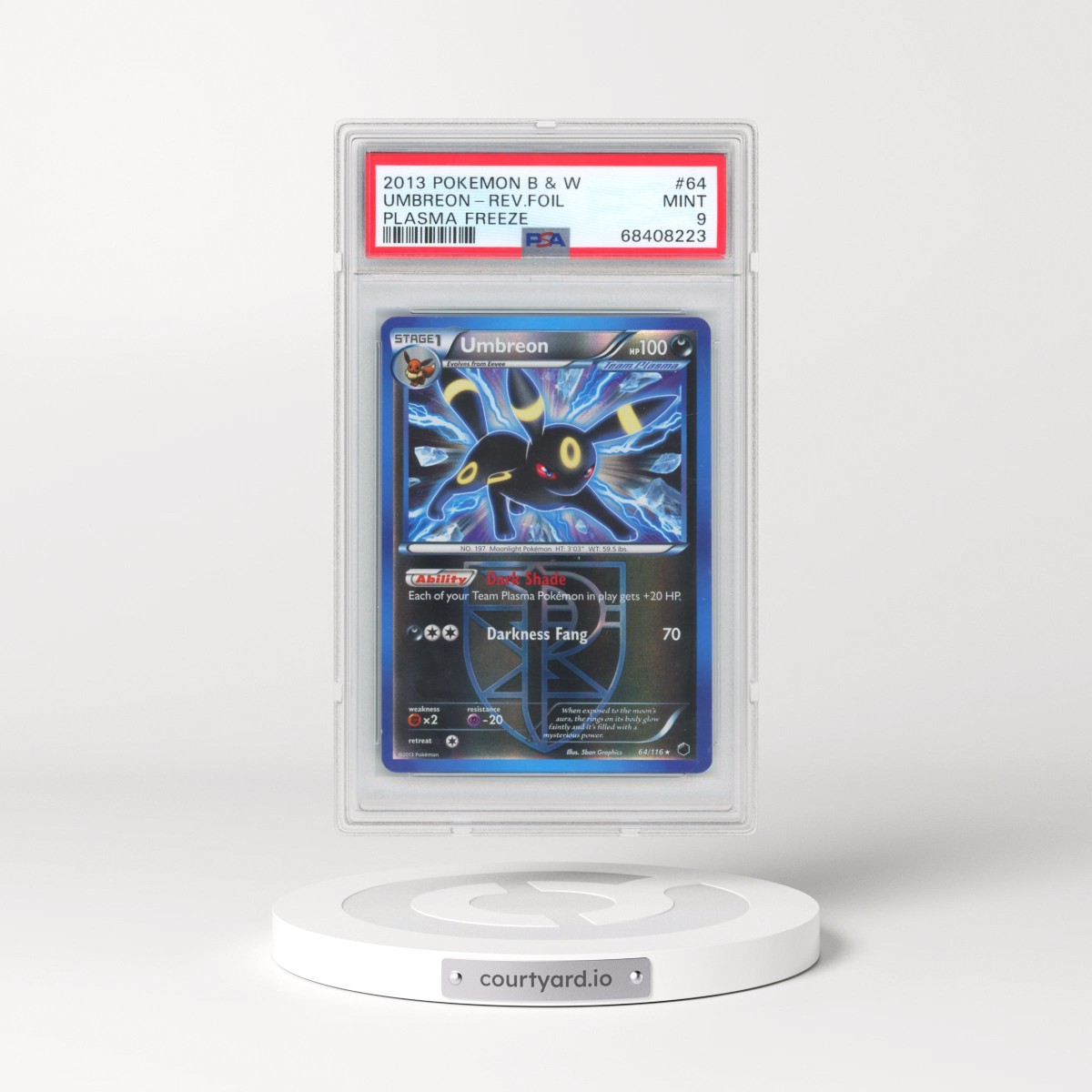 2013 Pokémon Black & White Plasma Freeze #64 Umbreon - Reverse Foil (PSA 9 MINT)