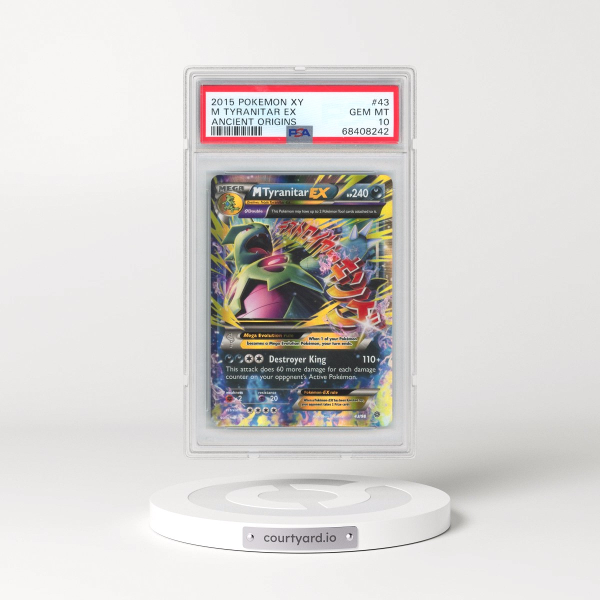 2015 Pokémon XY Ancient Origins #43 M Tyranitar EX - Holo (PSA 10 GEM MINT)