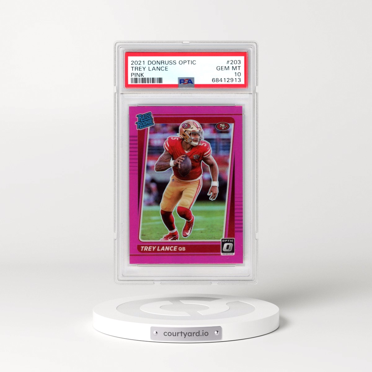 2021 Panini Donruss Optic #203 Trey Lance - Pink (PSA 10 GEM MINT)