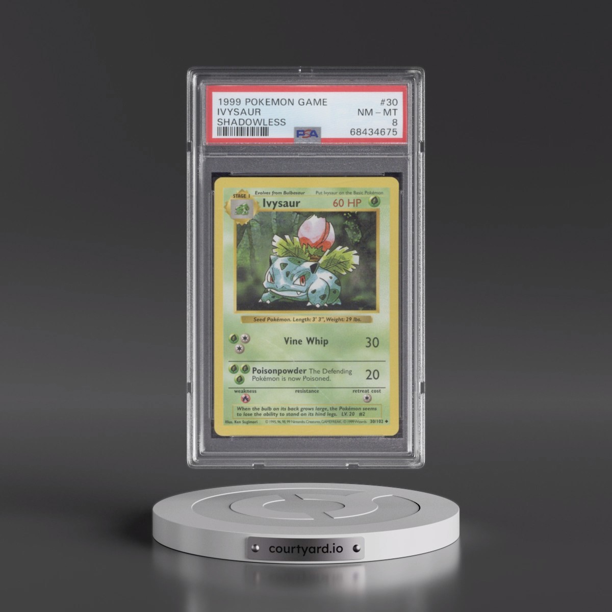 1999 Pokémon Game #30 Ivysaur - Shadowless (PSA 8 NM-MT)
