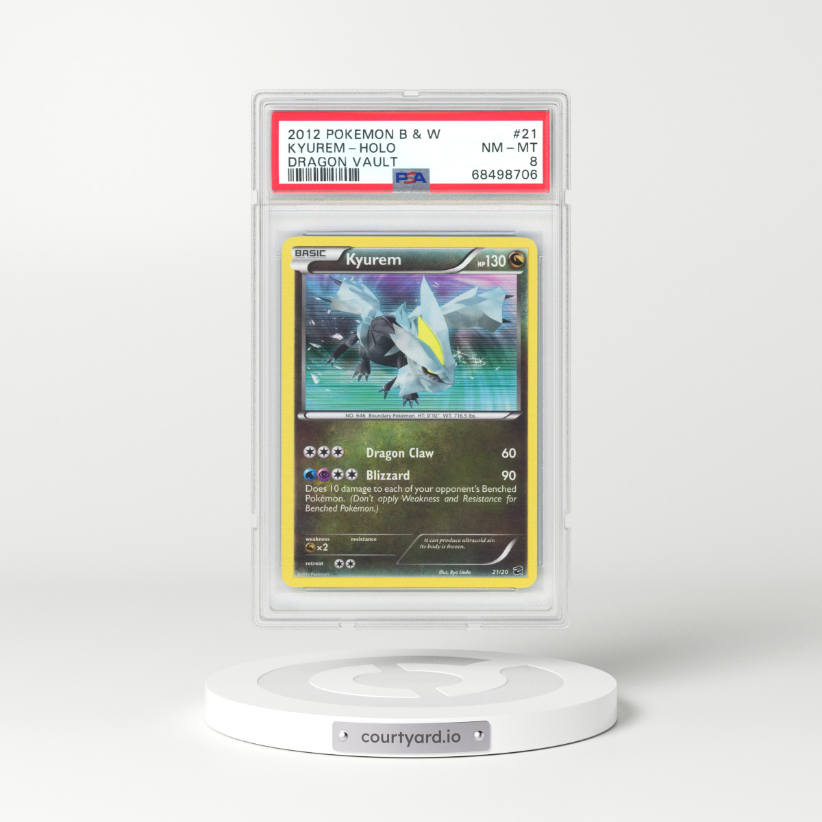 2012 Dragon Vault #21 Kyurem - Holo (PSA 8 NM-MT)