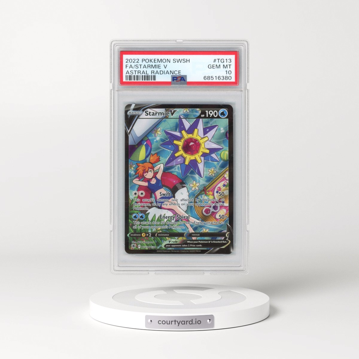 2022 Pokémon Sword & Shield Astral Radiance #TG13 Starmie V - Holo Full Art (PSA 10 GEM MINT)
