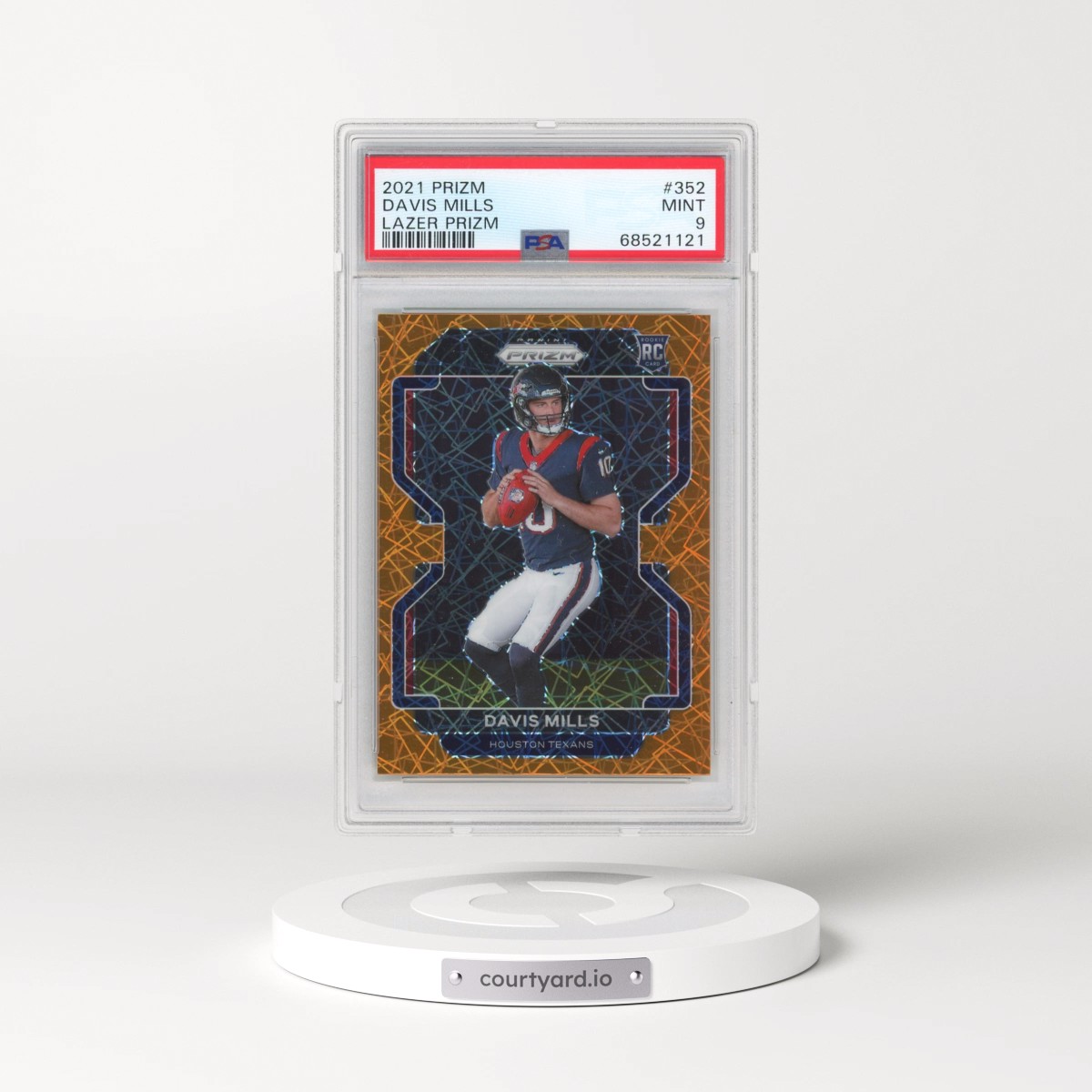 2021 Panini Prizm #352 Davis Mills - Lazer Prizm (PSA 9 MINT)