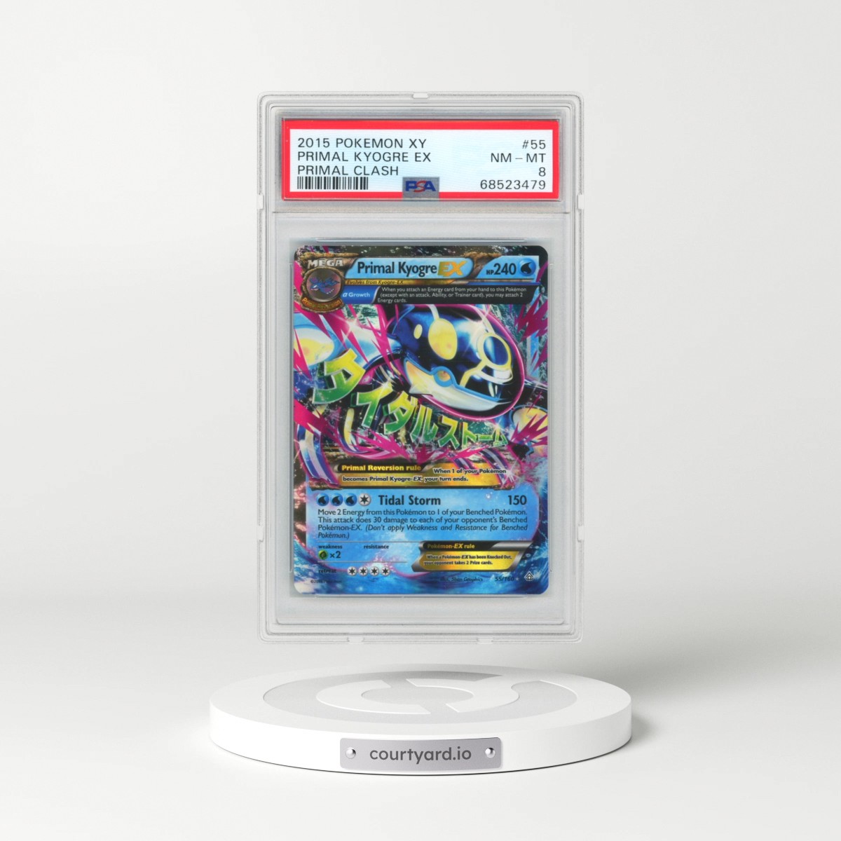 2015 Pokémon XY Primal Clash #55 Primal Kyogre EX - Holo (PSA 8 NM-MT)