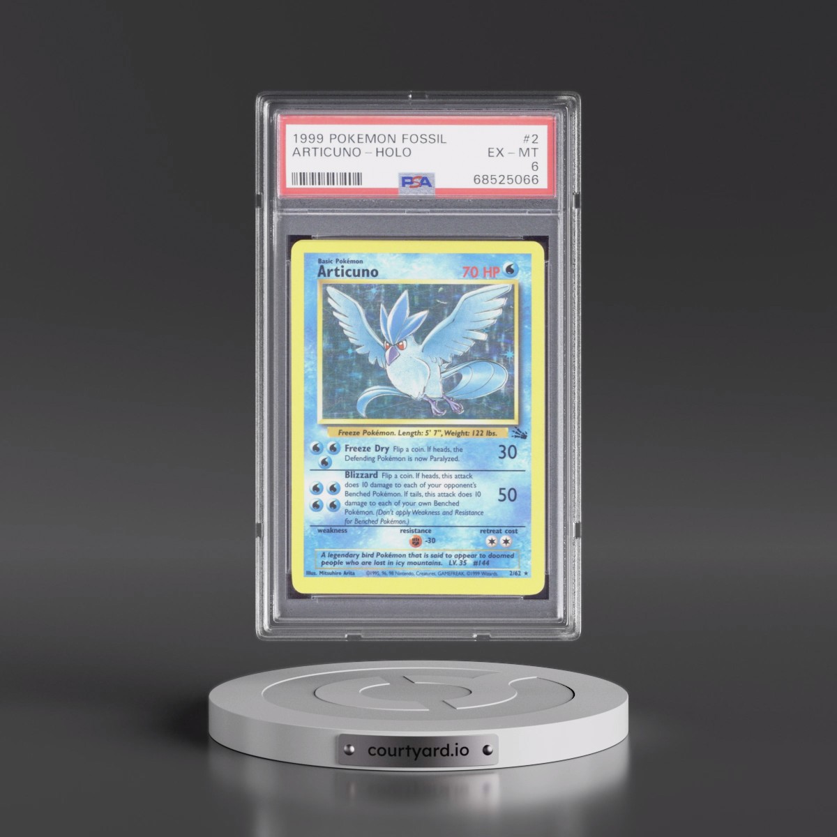 1999 Pokémon Fossil #2 Articuno - Holo (PSA 6 EX-MT)