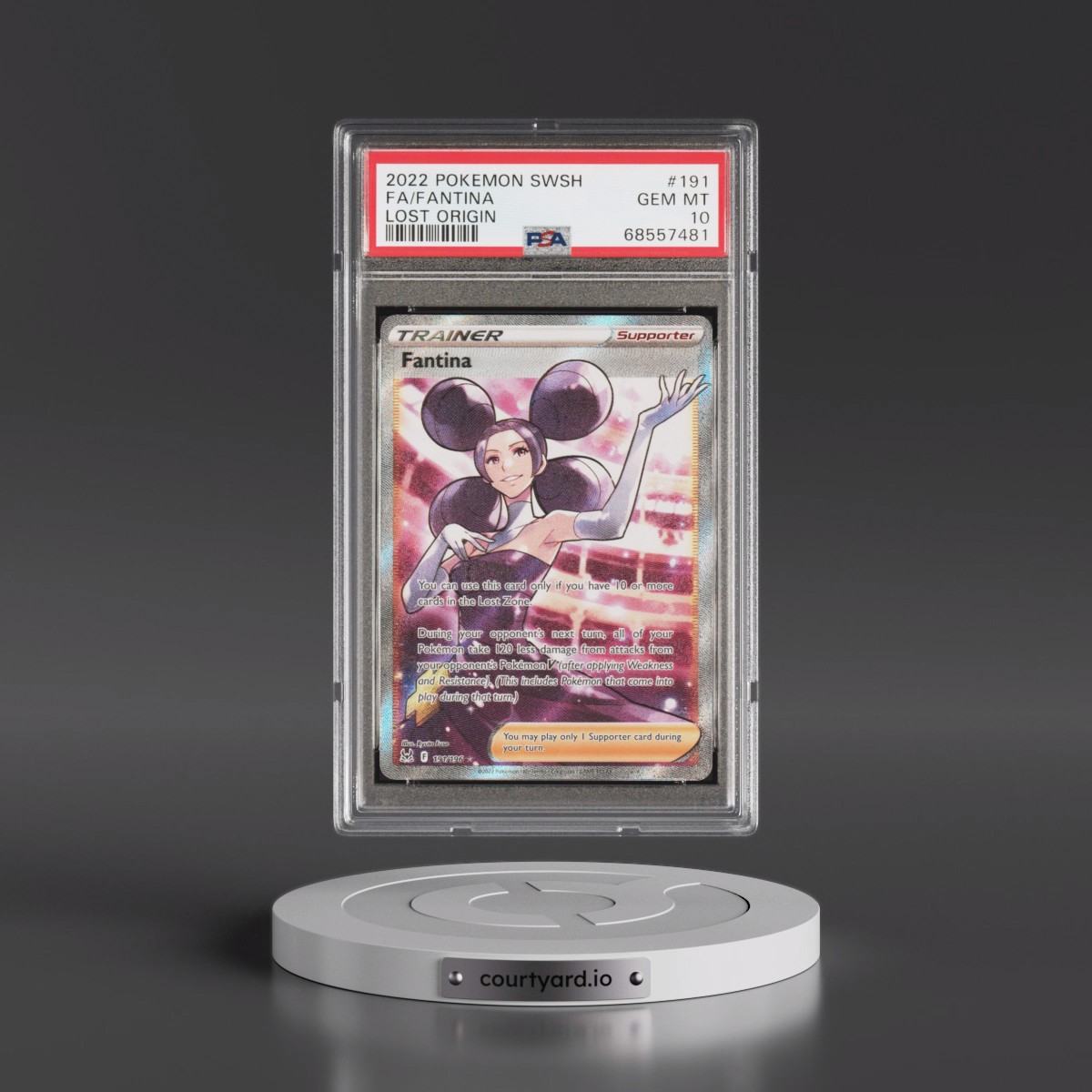 2022 Pokémon Sword & Shield Lost Origin #191 Fantina - Full Art (PSA 10 GEM MINT)