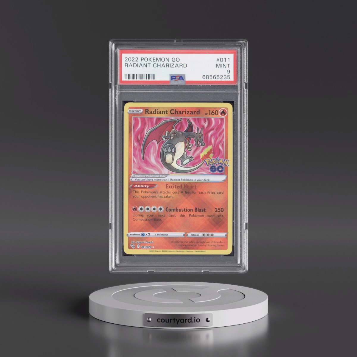 2022 Pokémon Go #011 Radiant Charizard - Holo (PSA 9 MINT)