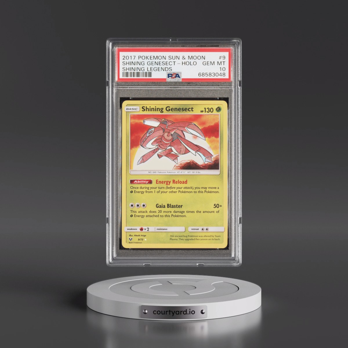 2017 Pokémon Sun & Moon Shining Legends #9 Shining Genesect - Holo Holo (PSA 10 GEM MINT)