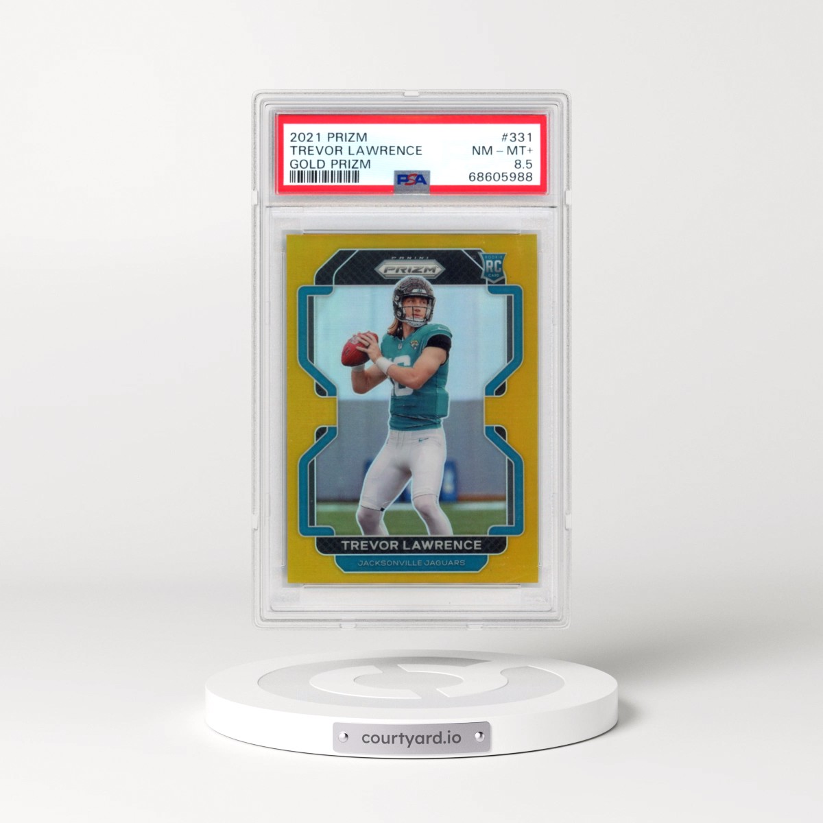 2021 Panini Prizm #331 Trevor Lawrence - Gold Prizm (PSA 8.5 NM-MT+)