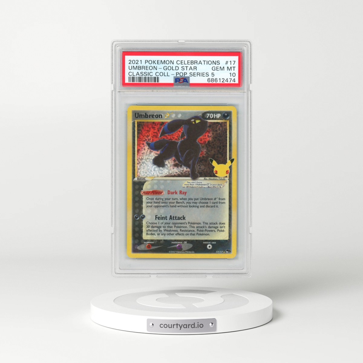 2021 Pokémon Celebrations Classic Collection #17 Umbreon-Gold Star (PSA 10 GEM MINT)