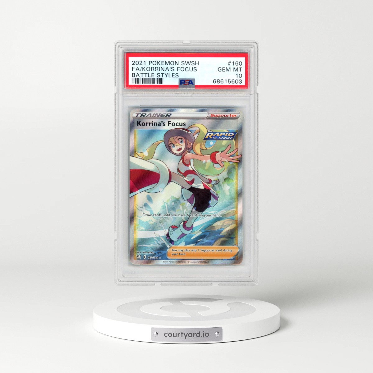 2021 Pokémon Sword & Shield Battle Styles #160 Korrina's Focus - Full Art (PSA 10 GEM MINT)